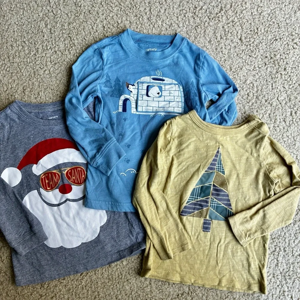 Bundle Long Sleeve Shirts Winter Christmas Toddler 2T Gender Neutral Holiday
